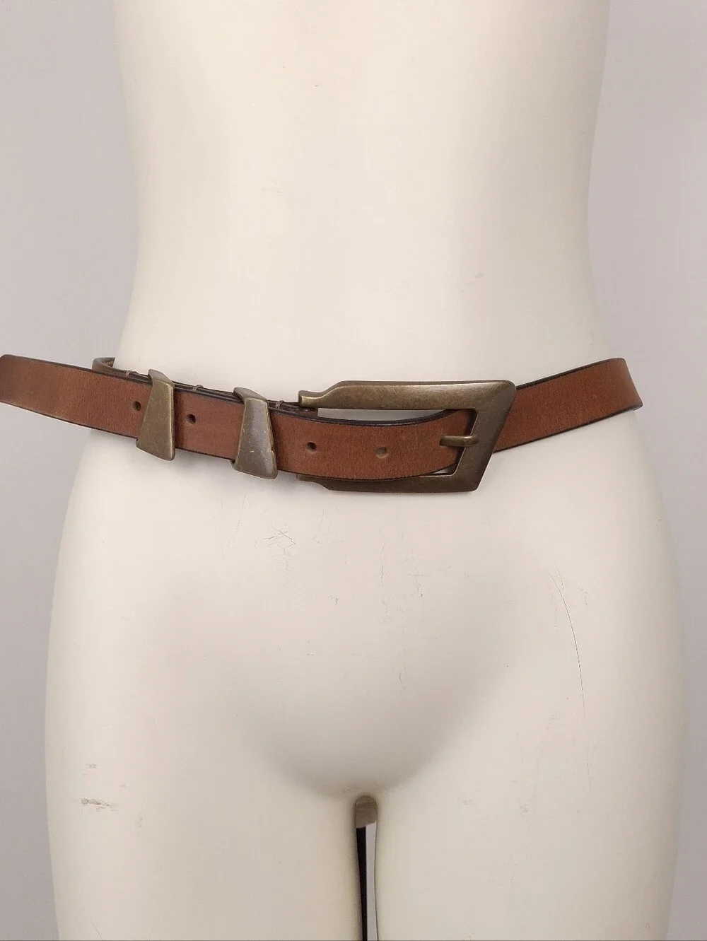 Free People We The Free Parker Leather Belt Cognac boho artsy geometric brown
